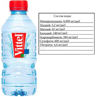 Vittel, 0,33 л, Витель, Вода минеральная негазированная, ПЭТ
