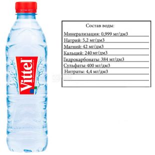 Vittel, 0,5 л, Витель, Вода минеральная негазированная, ПЭТ