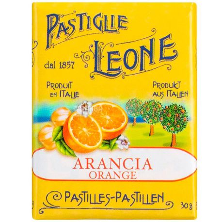 Leone Arancia, 30 г, Леоне, Драже зі смаком апельсина