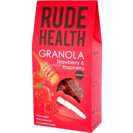 Rude Health Foods, 500 г, Руд Хелс Фудс, Гранола з полуницею та малиною