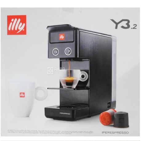 illy Y3.2 Black, capsule coffee maker, black
