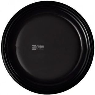 LUX Преміум, Тарілка пластикова закусочна кругла, 50 шт., Ø 50 шт., чорна