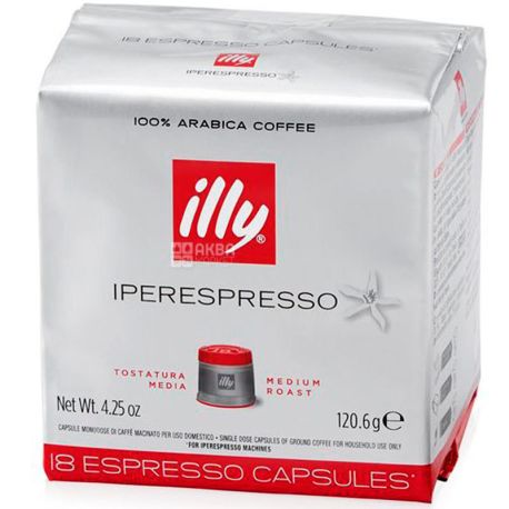 illy, IperEspresso Classico, 18 шт., Кава Іллі середнього обсмаження, в капсулах