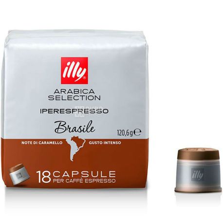 illy, IperEspresso Monoarabica Brazil, 18 pcs., Coffee, medium roast, capsules