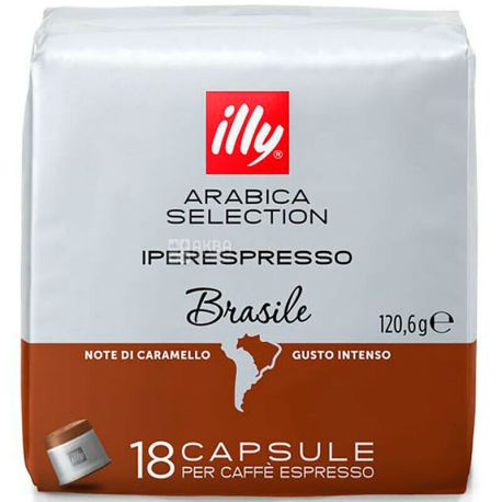 illy, IperEspresso Monoarabica Brazil, 18 шт., Кофе Илли средней обжарки, в капсулах