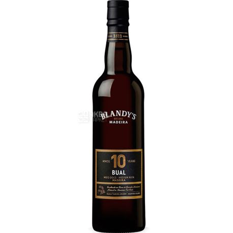 Blandy's, Bual Medium Rich 10 Y.O, Вино біле напівсухе, кріплене, 0,5 л