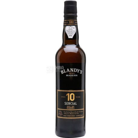 Blandy's, Sercial Dry 10 Y.O, Вино белое сухое, крепленое, 0,5 л