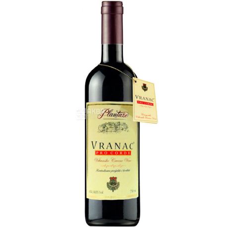 Plantaze, Vranac Pro Corde, Вино красное сухое, 0,75 л