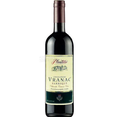 Plantaze, Vranac Barrique, Вино червоне сухе, 0,75 л