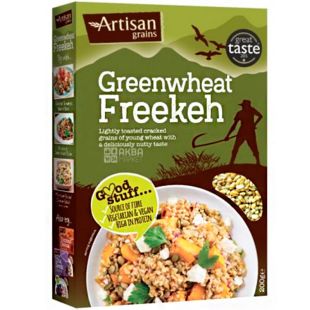 Artisan, Greenwheat Freekeh, 200 г, Артисан, Крупа из молодой обжаренной пшеницы