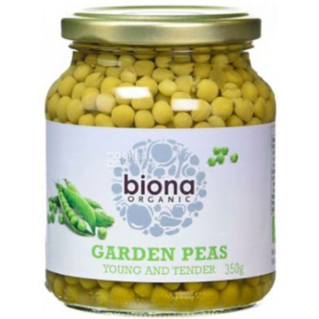 Biona Organic, 350 г, Біона Органік, Горошок зелений, консервований