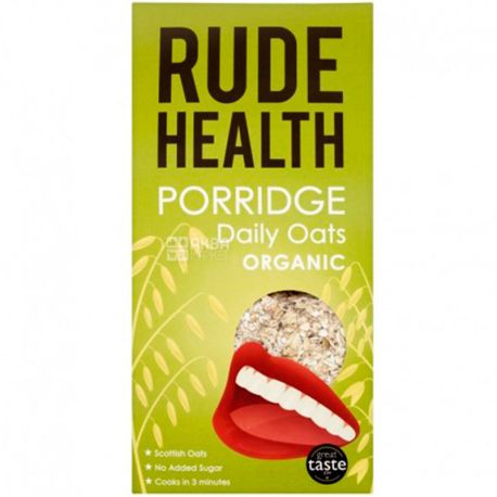 Rude Health Foods, 500 g, Oatmeal, instant ooking, organic