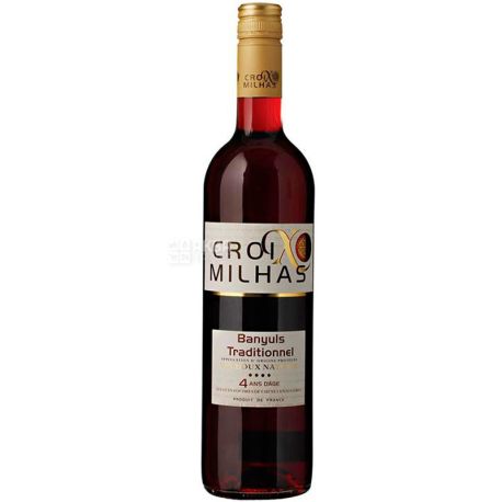 Croix Milhas Banyuls Traditionnel, Вино красное, сладкое, крепленое, 0,75 л