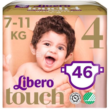 Libero, 46 шт., Либеро, Подгузники, размер 4, 7-11 кг