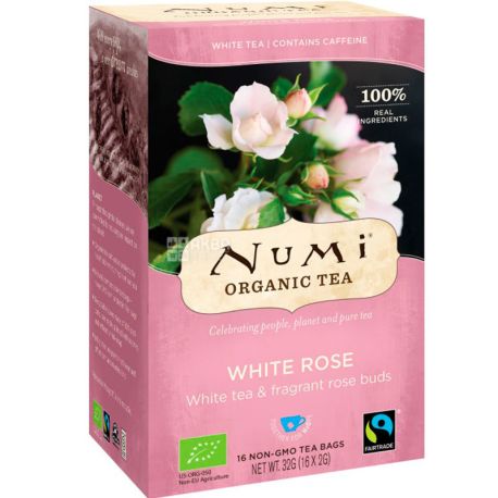Numi, White Rose, 16 Tea Bags, Numi, White Tea, Organic