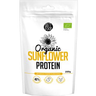 Diet-Food, Sunflower protein, Протеин с подсолнуха, органический, 200 г