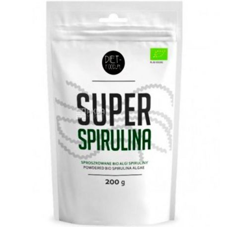 Diet-Food, Super Spirulina, Spirulina Powder, Organic, 200 g