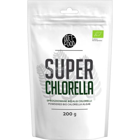 Diet-Food, Super Chlorella, Порошок хлорели, органічний, 200 г
