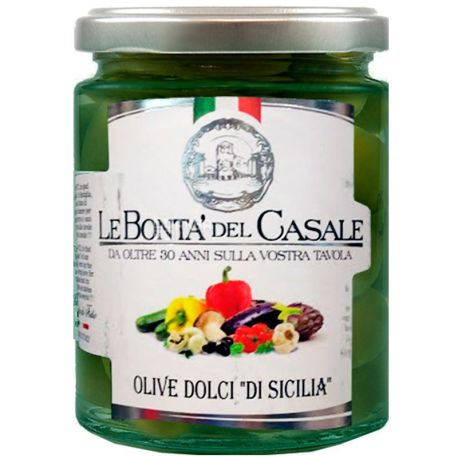 Le Bonta’ del Casale, Оливки зеленые, сладкие, 314 мл