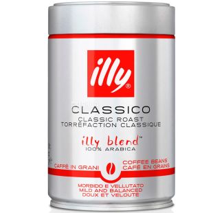  illy Classico, 250 г, Кава в зернах середнього обсмаження Іллі, 100% арабіка, ж/б