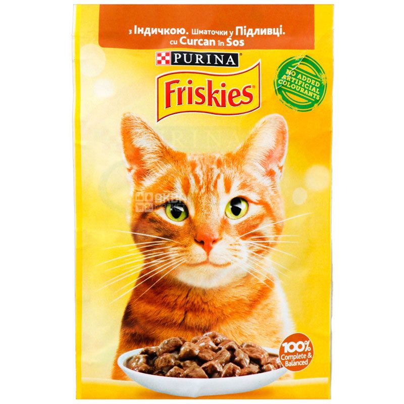 Purina Friskies, 85 г, Пурина Фріскіс, Корм для котів, шматочки в соусі