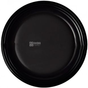 LUX Премиум, Тарелка пластиковая десертная круглая, 10 шт., Ø24 см, черная 