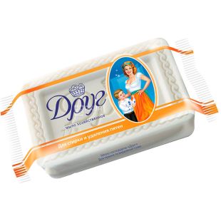 Друг, 125 г, Мыло хозяйственное, для стирки и удаления пятен