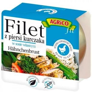 Agrico, Filet kurchaka, Куриное филе в собственном соку, спортивное питание, 160 г
