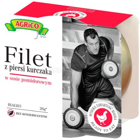 Agrico, Filet kurchaka, Chicken fillet in tomato sauce, sports nutrition, 160 g