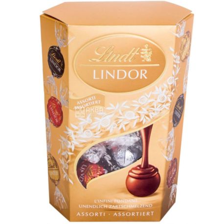 Lindt, Lindor, Конфеты Линдор, ассорти, 200 г