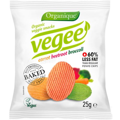 McLloyd`s Vegee, 25 г, Чипсы картофельные с овощами, органические
