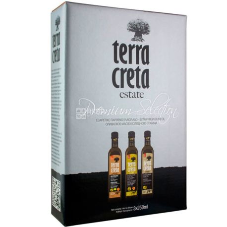 Terra Creta, Масло оливковое 3*250 мл, подарочная упаковка