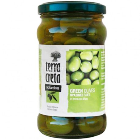 Terra Creta, Green olives, Оливки, зеленые, 315 г