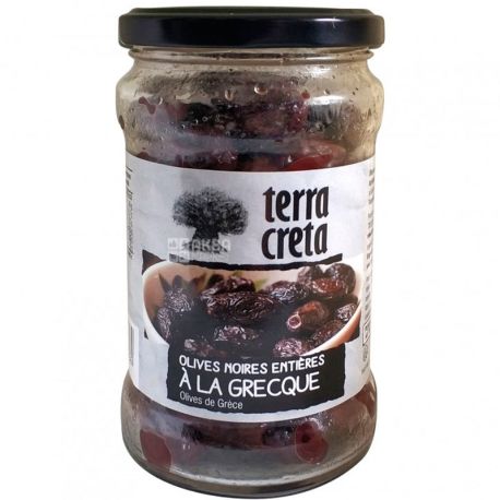 Terra Creta, A La Grecque, Оливки черные Греческие, 180 мл