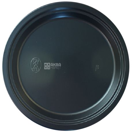LUX премиум, упаковка 25 шт., Тарелка пластиковая круглая, черная, 220 мм