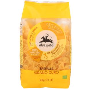 Alce Nero, Farfalle, 500 г, Альче Неро, Паста Фарфалле, из твердых сортов пшеницы
