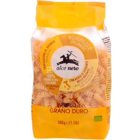 Alce Nero, Fusilli,, 500 g, Alche Nero, Fusilli, Pasta, from durum wheat
