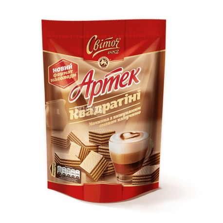 Свиточ, 133 г, Вафли, Артек, вкус капучино, квадратные