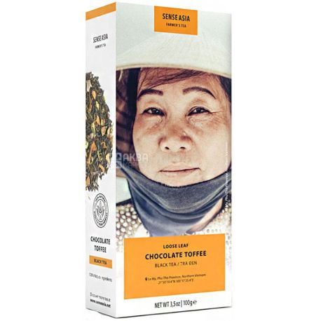Sense Of Asia, Chocolate toffee, 100 г, Чай чорний зі смаком шоколадних ірисок