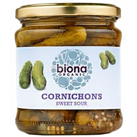 Biona Organic, Cornichons, Корнішони мариновані, 330 г