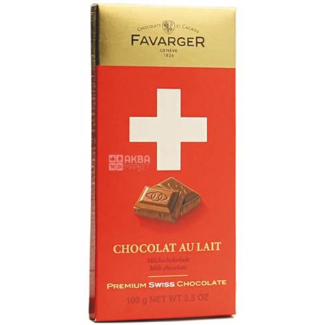 Favarger, Chocolate Au Lait, 100 г, Шоколад молочный Фаваргер