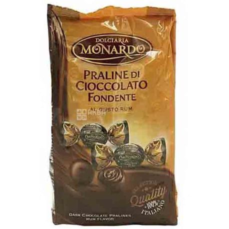 Dolciaria Monardo, Praline Chioccolate fondente, Конфеты пралине черный шоколад с ромом, 120 г