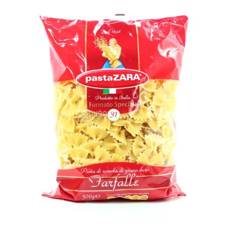 Pasta Zara, Farfalle, 500 г, Паста Зара, Макарони №31
