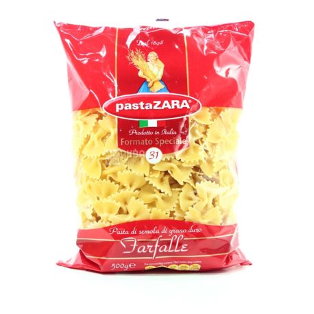Pasta Zara, Farfalle, 500 г, Паста Зара, Макароны №31