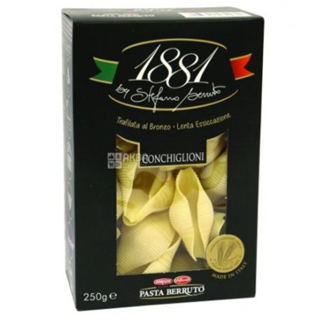 Berruto conchiglioni, 250 г, Паста Берруто, Конкильони