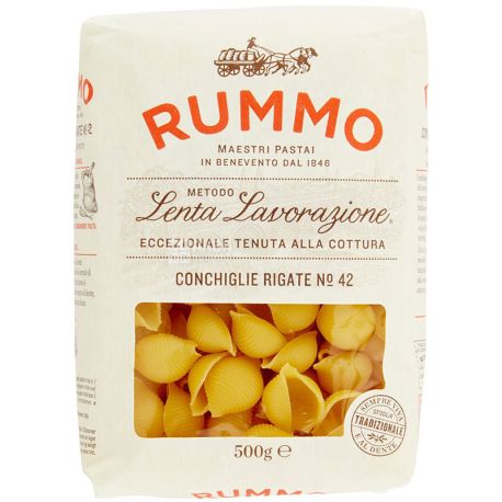 Rummo, Conchiglie rigate, 500 г, Руммо, Паста Конкільє Рігате