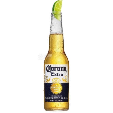 Corona Extra, Упаковка 24 шт. х 0.355 л, Корона, Пиво світле, скло