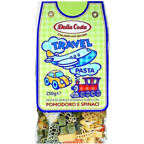 Dalla Costa, Путешествие, 250 г, Далла Коста, Паста цветная, с томатом и базиликом