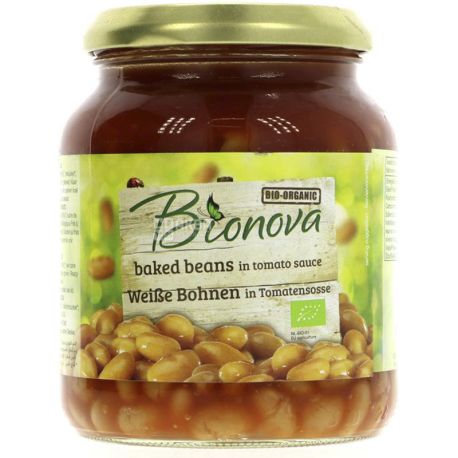 Bionova, 340 г, Фасоль печеная в томатном соусе, органическая