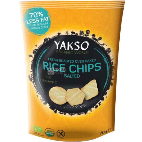 Yaksa BIO Organic, 70 г, Яксо, Чіпси рисові, з сіллю